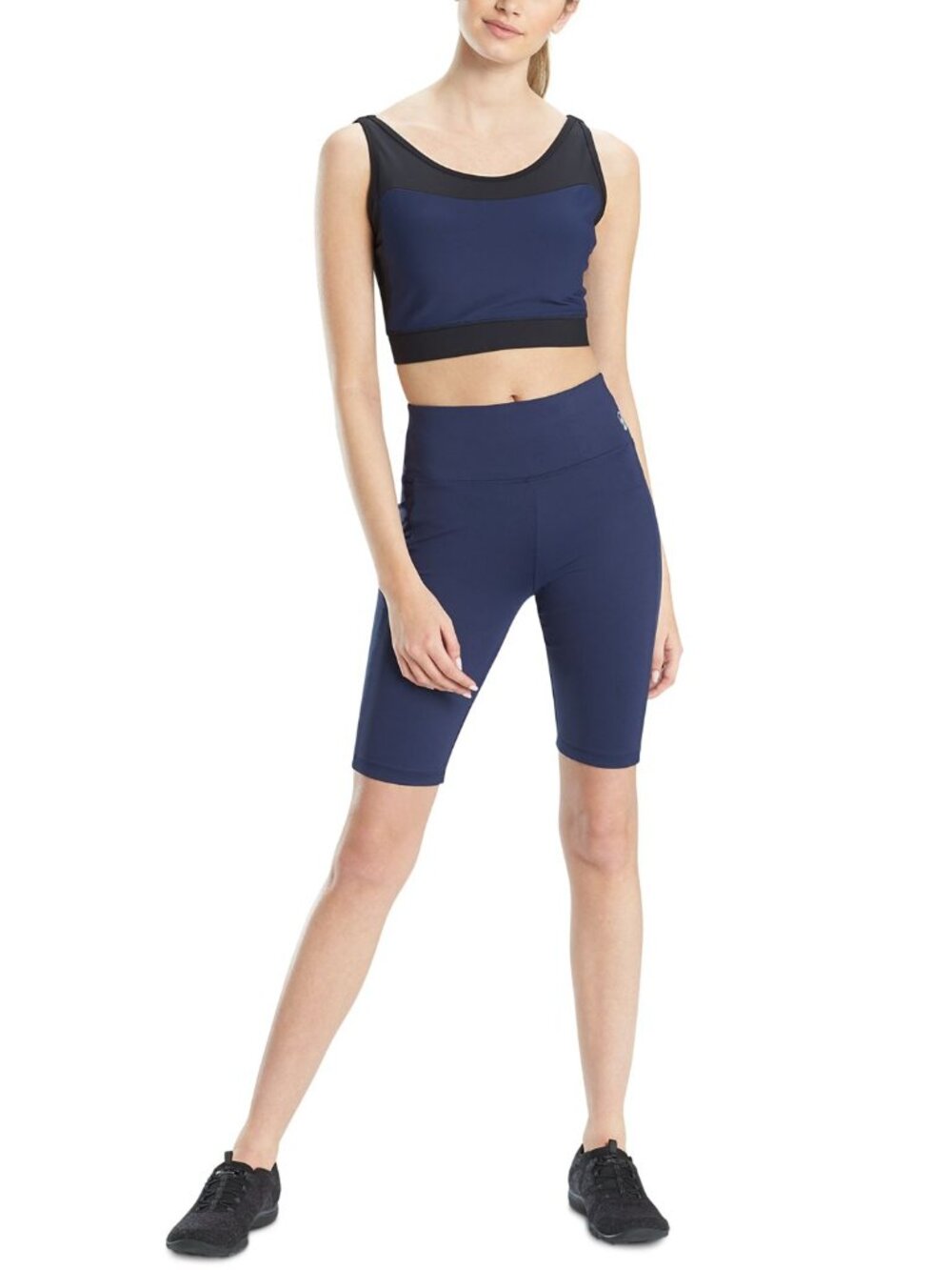 Josie Natori Womens Active Solstice Cropped Sports Tank Top